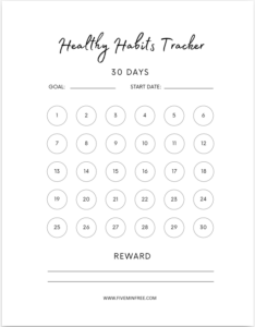 30-Day Healthy Habits Tracker Printable PDF