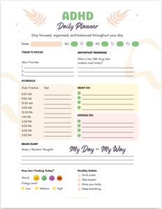 ADHD Daily Planner