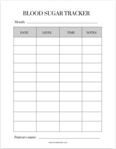 Blood sugar Tracker with Large Print
