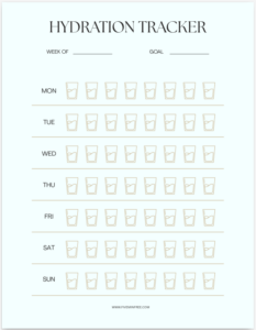 Hydration Tracker Printable PDF