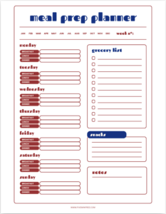 Meal Prep Planner Printable PDF