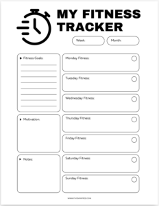 My Fitness Tracker Printable PDF