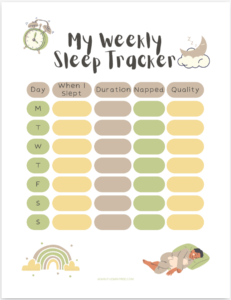 My Weekly Sleep Tracker Printable PDF