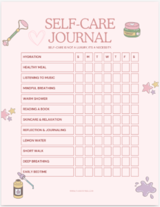 Self-Care Journal Printable PDF