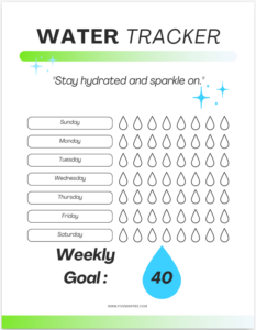 Water Tracker Printable PDF