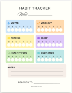 Weekly Habit Tracker Printable PDF