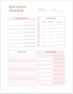 Wellness Tracker Printable PDF